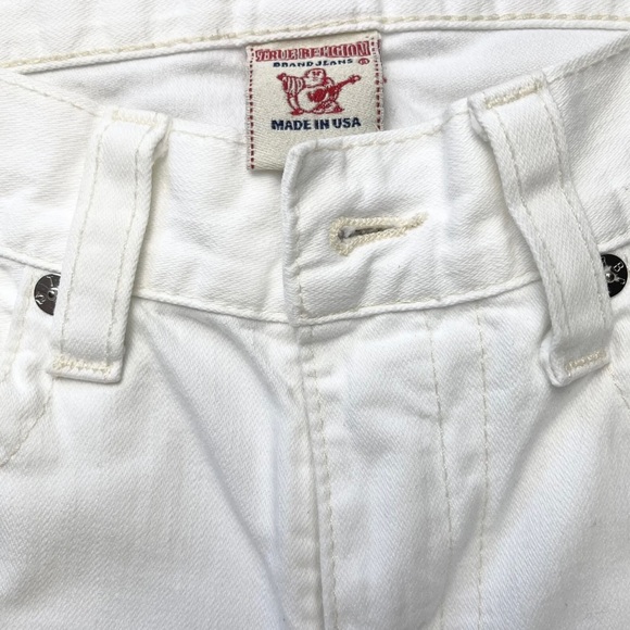 True Religion Mens Size 33 White Straight Leg Denim Jeans - Picture 3 of 9